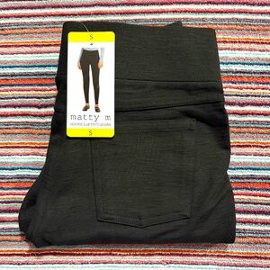NWT BLACK MATTY M SLUB LEGGINGS SIZES S-L